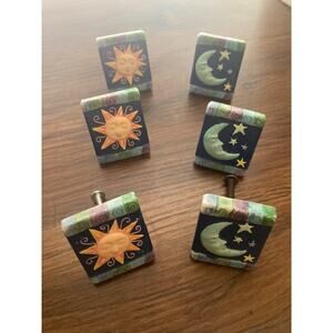 Vintage 90's CELESTIAL Sun and Moon Drawer Knobs